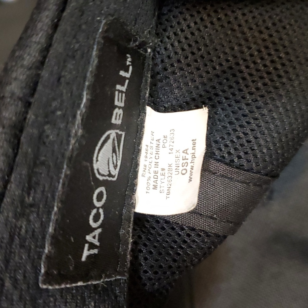 Authentic Taco Bell Employee Cap Associate Black Snapback Embroidered Hat - Picture 8 of 9